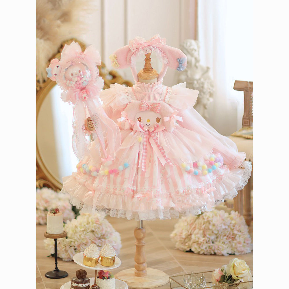 girl‘s melody lolita autumn and winter knitting princess group children‘s dress dress birthday new dress