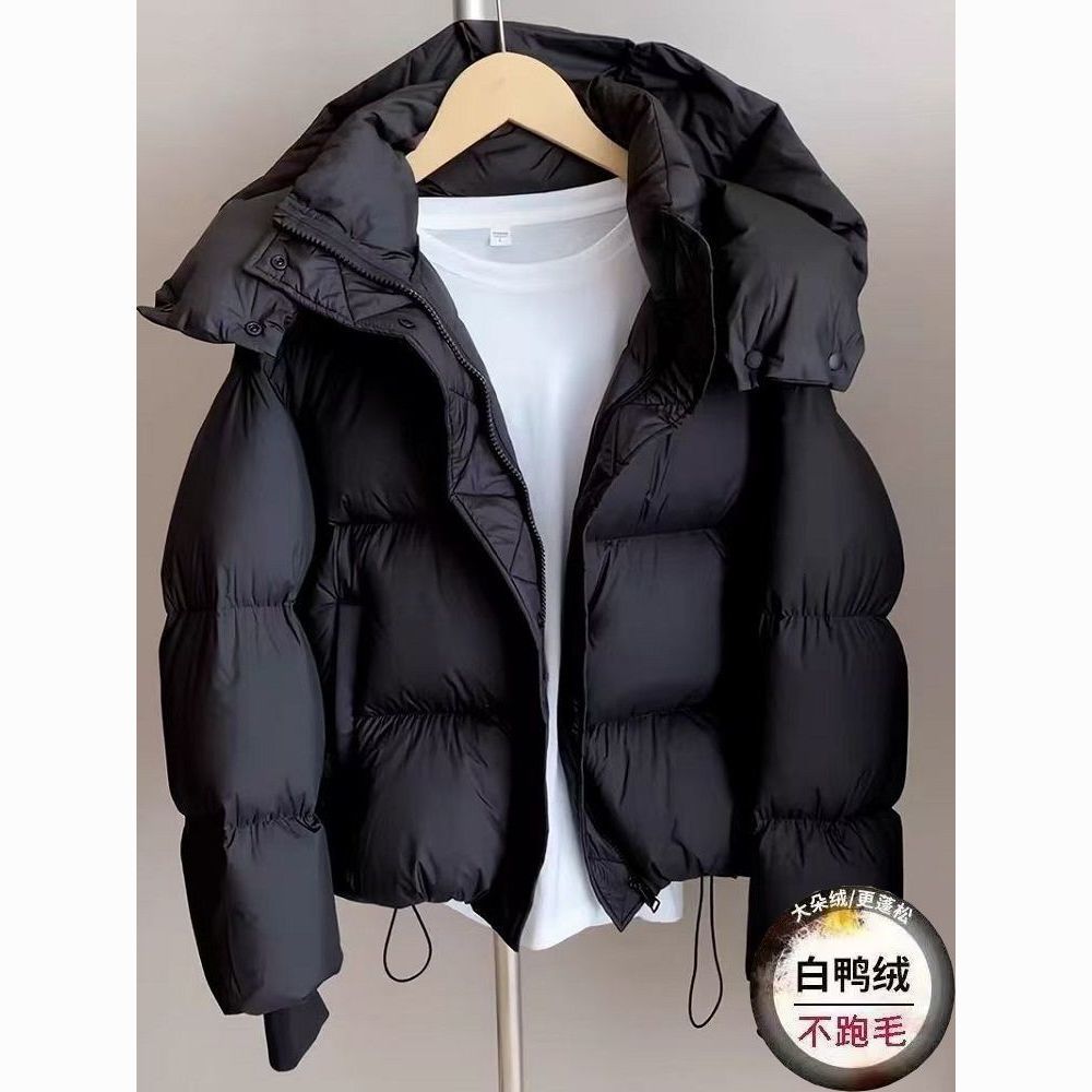 white duck down jacket women‘s short 2024 winter new korean style loose and warm thickened puffer jacket coat