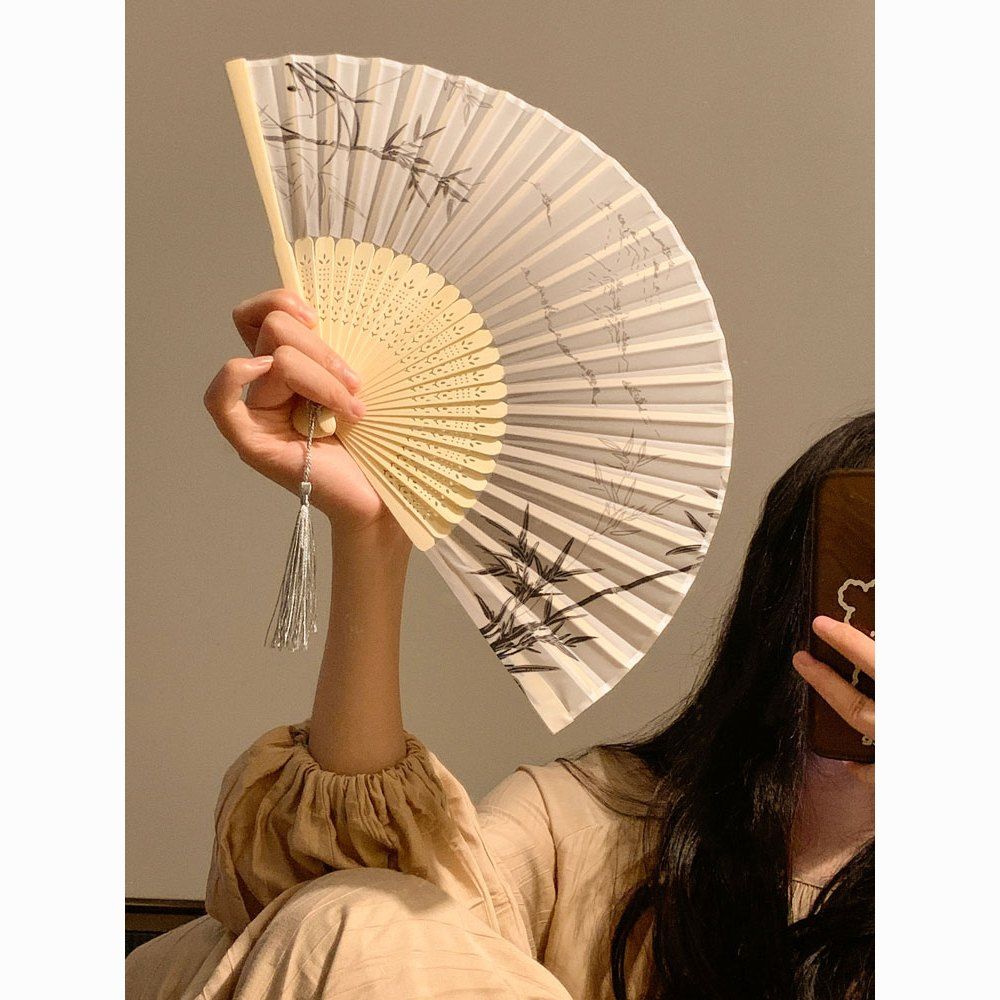 new chinese ancient style bamboo folding fan lightweight for summer cheongsam hanfu portable portable national style dancing folding fan women