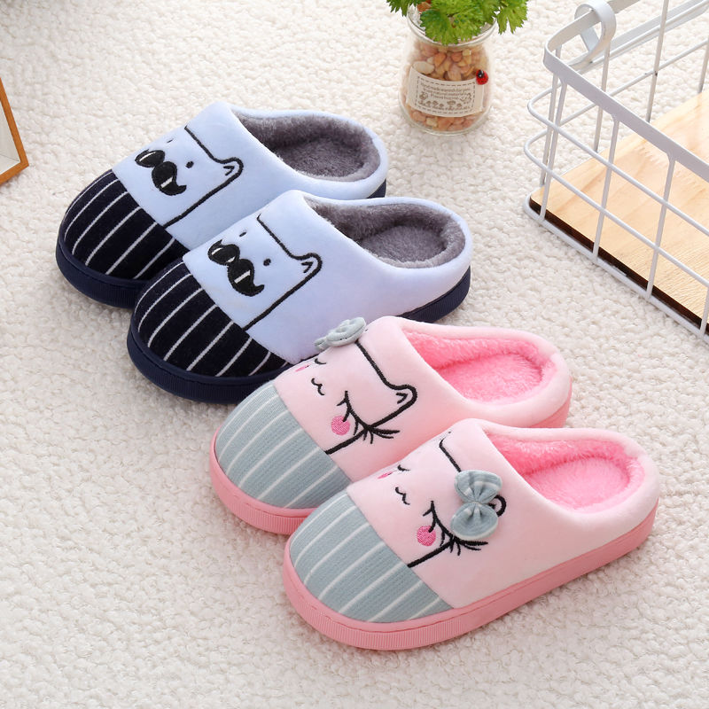 children‘s cotton slippers cute boys and girls children warmth retention material shoes bag heel platform non-slip slippers a family of three cotton slippers