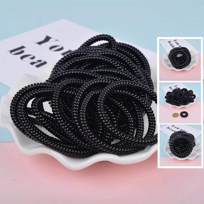 15/20/30/50 black plastic hair rope hair band rubber band adult thin hair ties simple personality fresh rubber ring