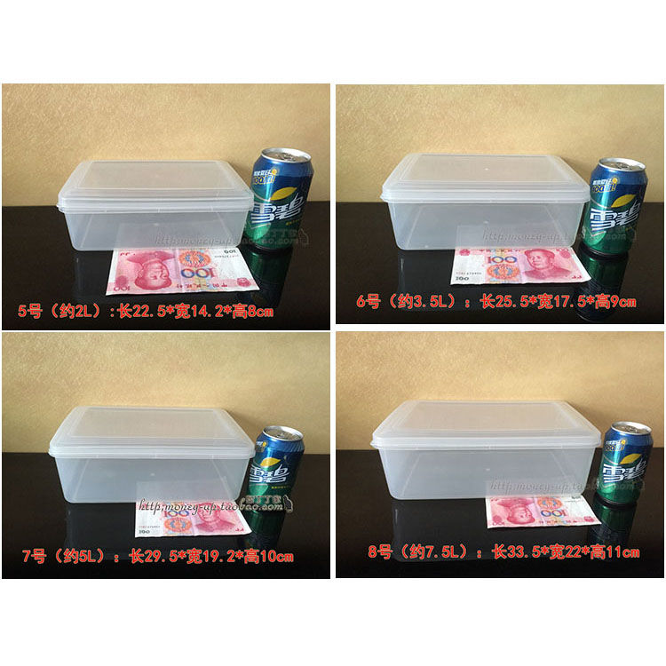 Rectangular Transparent Plastic Box Refrigerator Frozen Crisper Pp Storage Foodstuff Box Square Display Storage Box