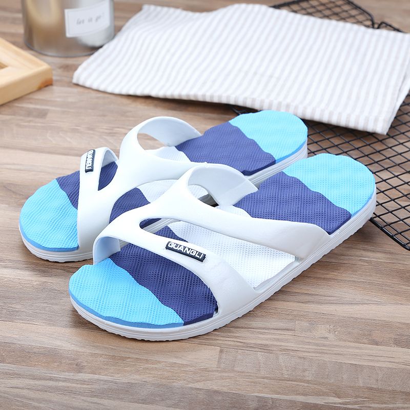 slippers men‘s summer korean style men‘s slippers men‘s home non-slip wear-resistant indoor plastic beach shoes one-word sandals