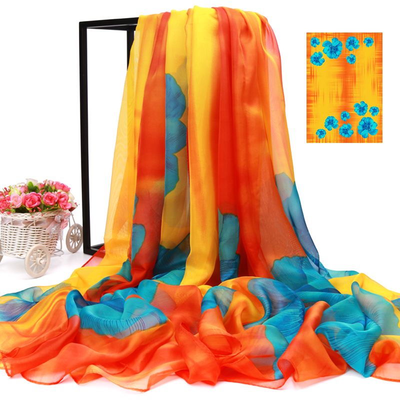 high-end popular large silk scarf sunscreen shawl scarf shawl travel scarf beach super fairy scarf new