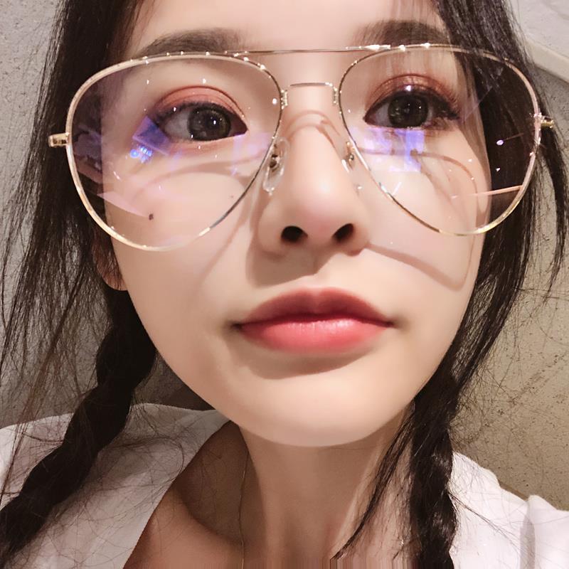 Anti-Radiation Glasses Male without Degrees Plane Mirror Plain Glasses Myopia Glasses Rim Decorative Frame Female Fashion Korean Student