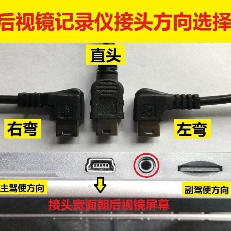 Universal Power Cord for Driving Recorder 0.25 M 1 M 3.5 M 5 M Optional Length Minit Type Port Charging Cable