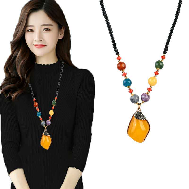 Sweater Chain Long Clothing Pendant Necklace Fashion All-Match Autumn and Winter Decoration Female Simple and High-End Temperament Accessories