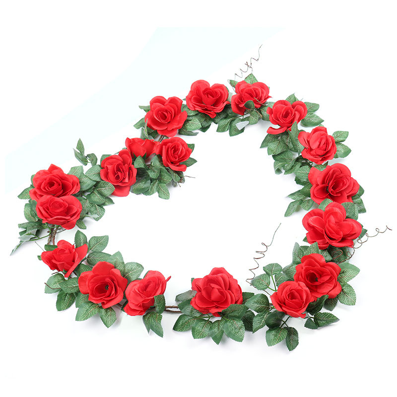 Simulation HANAFUJI Fake Flower Rattan HANAFUJI Roses HANAFUJI Wedding Celebration Decoration Pipe Ceiling Living Room Decorative Flower Vine HANAFUJI Wall Hanging Vine