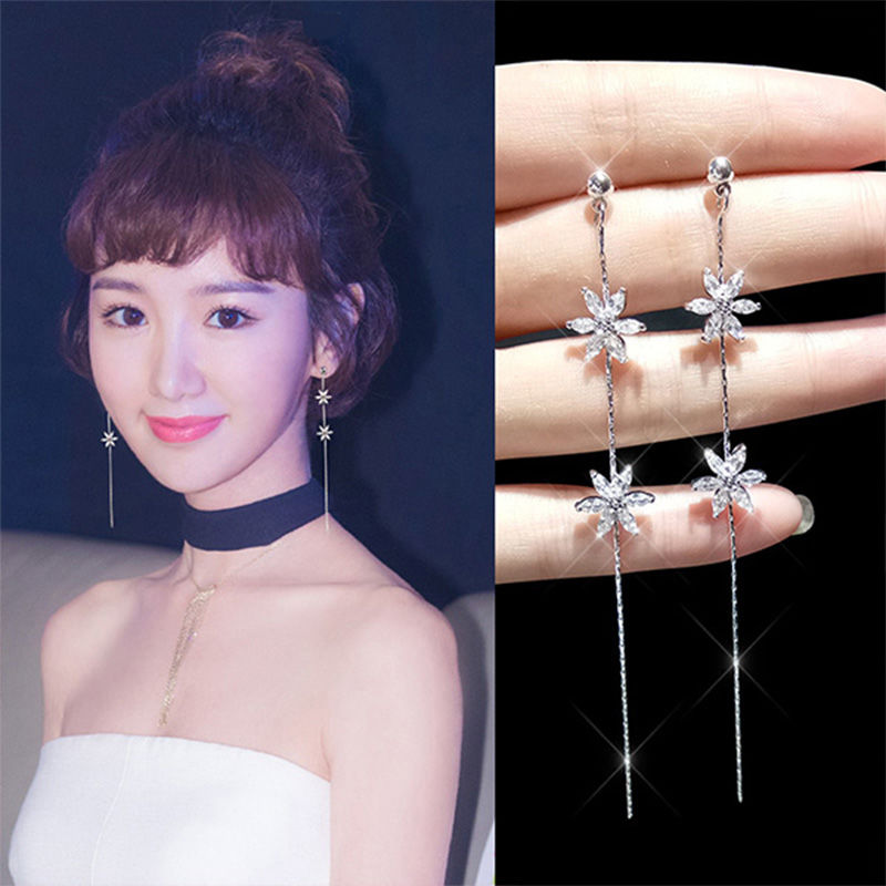 Buy 1 Get 2 Pearl Earrings Women's Long Korean Style Cute Jewelry All-Matching Graceful Super Fairy Tassel Student Earrings