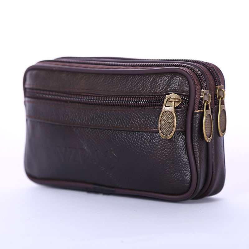 leather phone bag men‘s construction site belt multi-functional leather phone belt bag 4-7 inch phone bag for old people durable