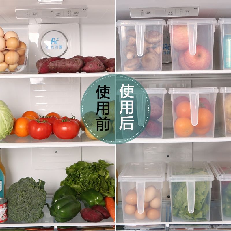 [Buy Three Get Two Free] Kitchen Sealed Refrigerator Storage Box Frozen Food Fruit Storage Box Egg Storage Box Crisper