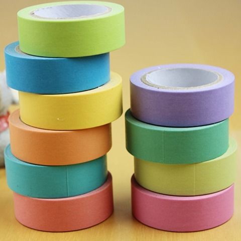 10 colors and paper adhesive tape writable paper tape weak adhesive wall color separation can tear journal decoration label