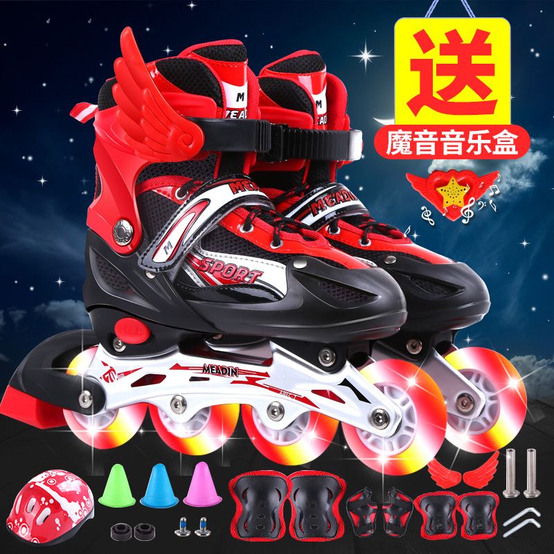 the skating shoes children full set kids roller skates roller skates boys and girls skates boys and girls size adjustable