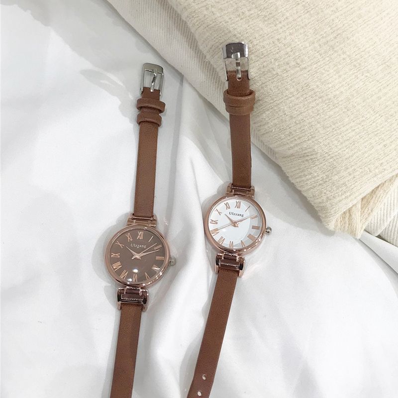 INS Watch Girls Middle School Students Korean Simple Retro Mori Style Artistic College Style Small Thin Strap Casual Waterproof