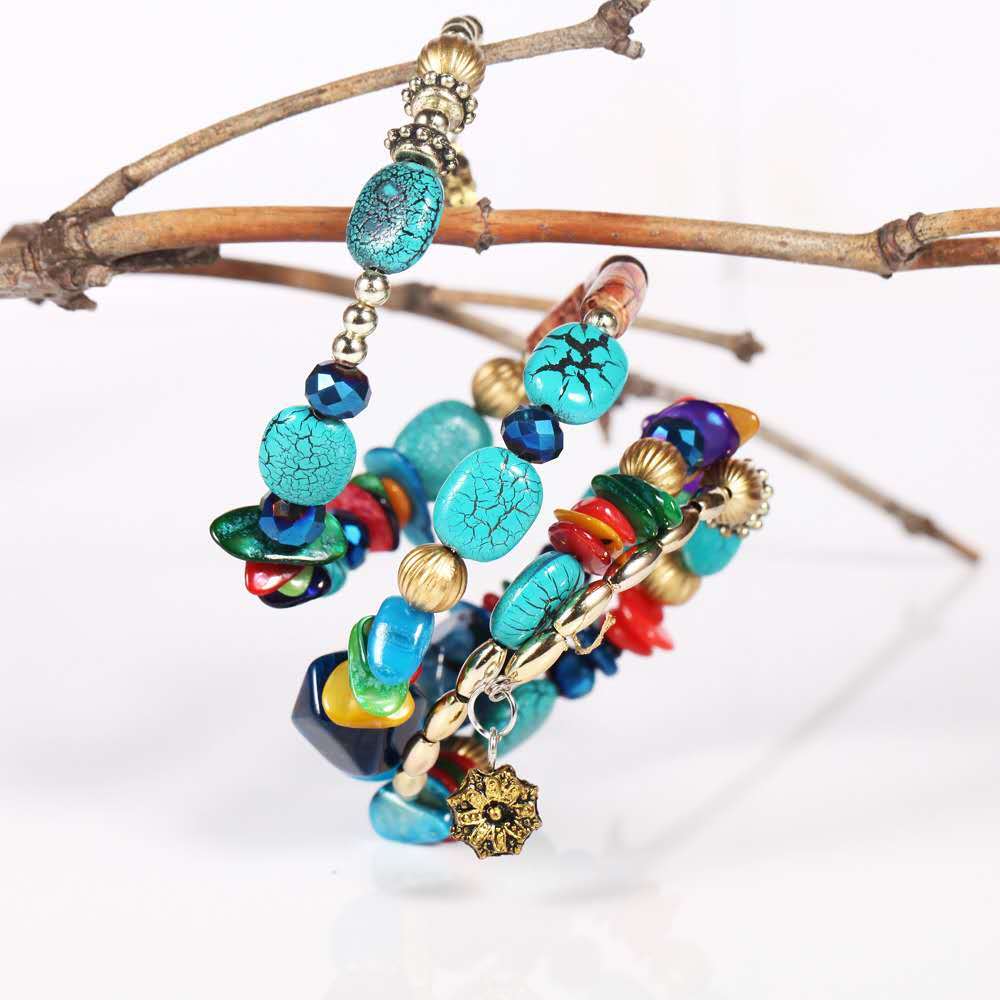 Bohemian Bracelet Retro Ethnic Style Multi-Layer Bracelet Bangle Jewelry Seaside Holiday Accessories Personality Ornament