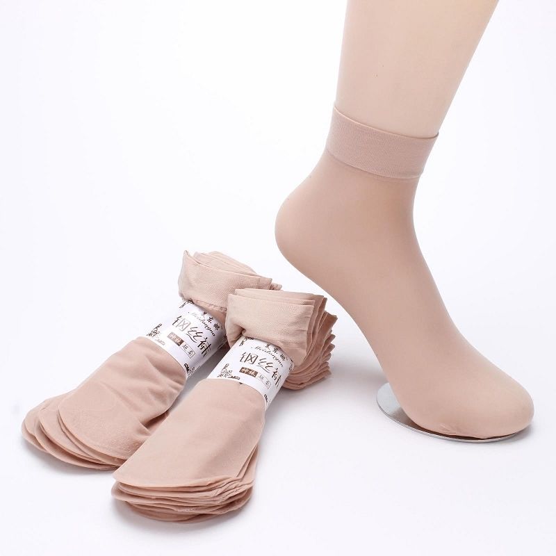 Steel Wire Stocking Short Stockings Short Thin Summer Non-Snagging Flesh-Colored Velvet Short Stockings