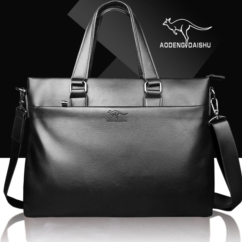 auden kangaroo men‘s business handbag crossbody bag shoulder bag casual fashion brand soft leather men‘s bag briefcase