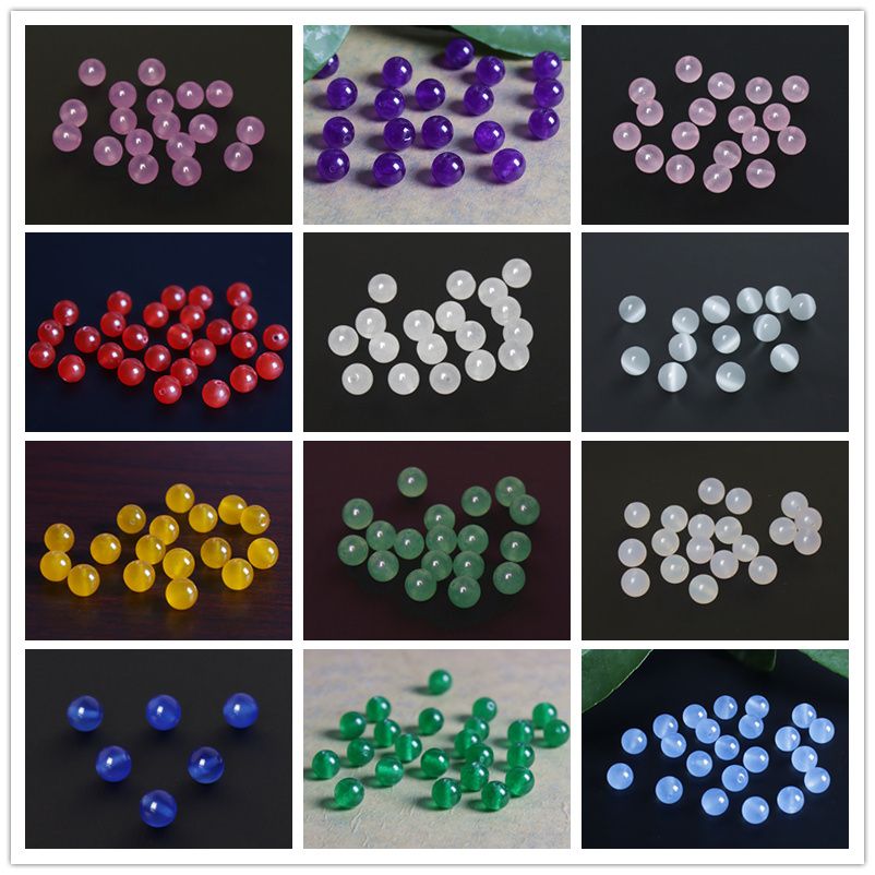 synthetic chalcedony loose round beads black red yellow green semi-finished  eye bracelet buddha beads diy accessories material