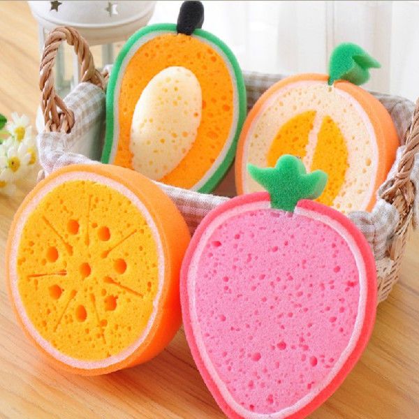 cute fruit thickened cleaning dish-washing sponge scouring pad decontamination brush bowl sponge brush pot cleaning cloth dish towel