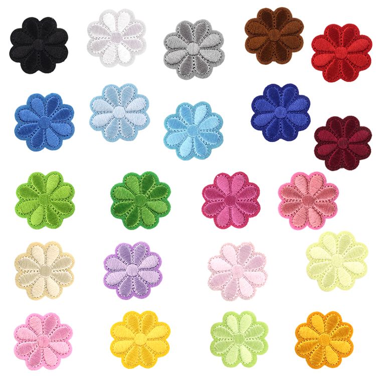 [10 pack] small embroidery diy patch pants clothes hole repair hole stickers flower cloth stickers chrysanthemum