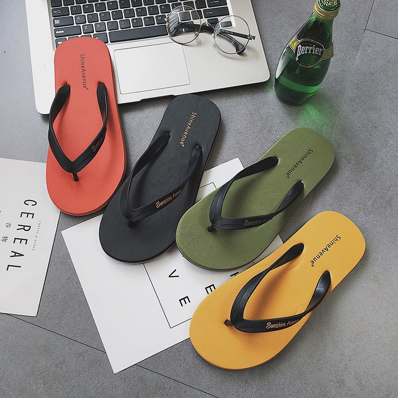 flip flops men‘s personal korean style trendy beach shoes men‘s outdoor leisure social students non-slip flip-flop sandals