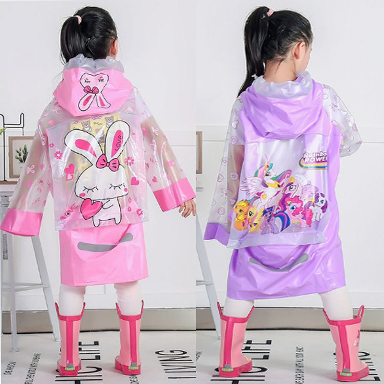 free shipping children‘s baby kindergarten raincoat primary school boys and girls children with schoolbag position raincoat poncho fashion