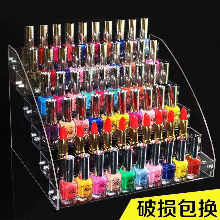 children‘s nail polish display rack acrylic display stand transparent nail salon 4-layer cosmetics bar display frame