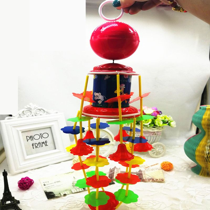 newborn baby toys winding wind chimes electric hanging bell 0 to 3 months baby rotating music bedside bell