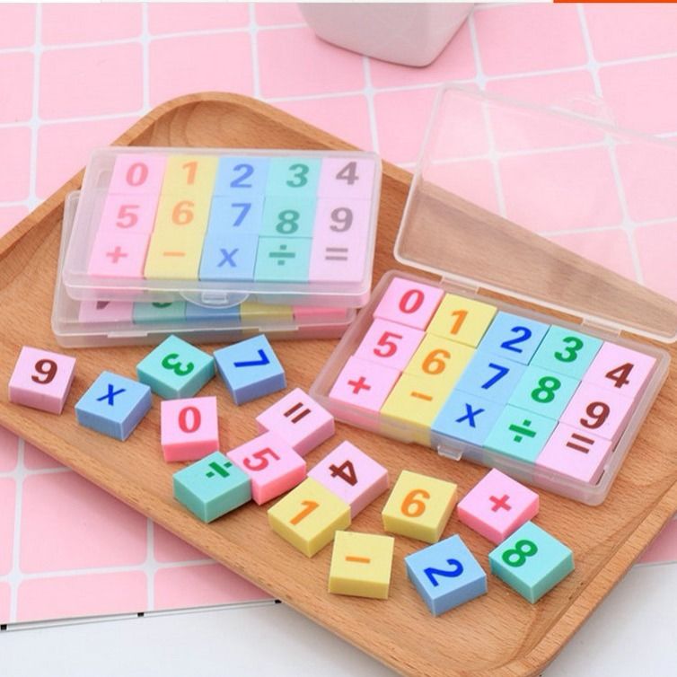 10 boxes christmas school supplies eraser kindergarten digital addition， subtraction， multiplication and division eraser pupils‘ eraser