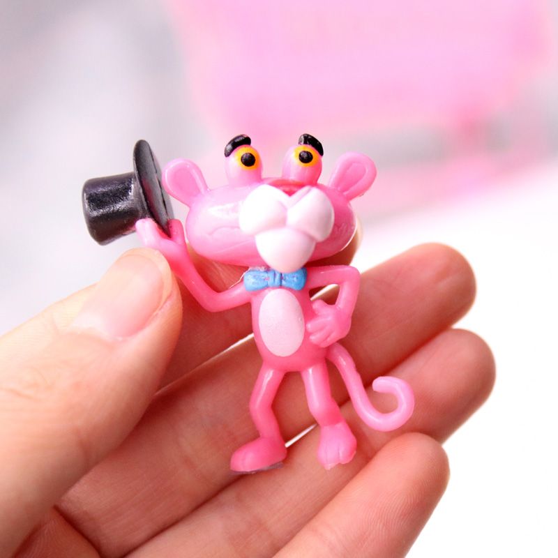 Blind Bag Blind Box Pink Panther Doll Doll Decoration Cute Cheap Cartoon Pink Naughty Leopard Shopping Cart Cake Decorations