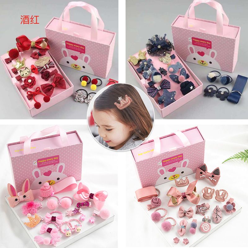 Korean Children Barrettes Gift Set Cute Headdress Bow Barrettes Girls Hair Accessories Princess Hairpin
