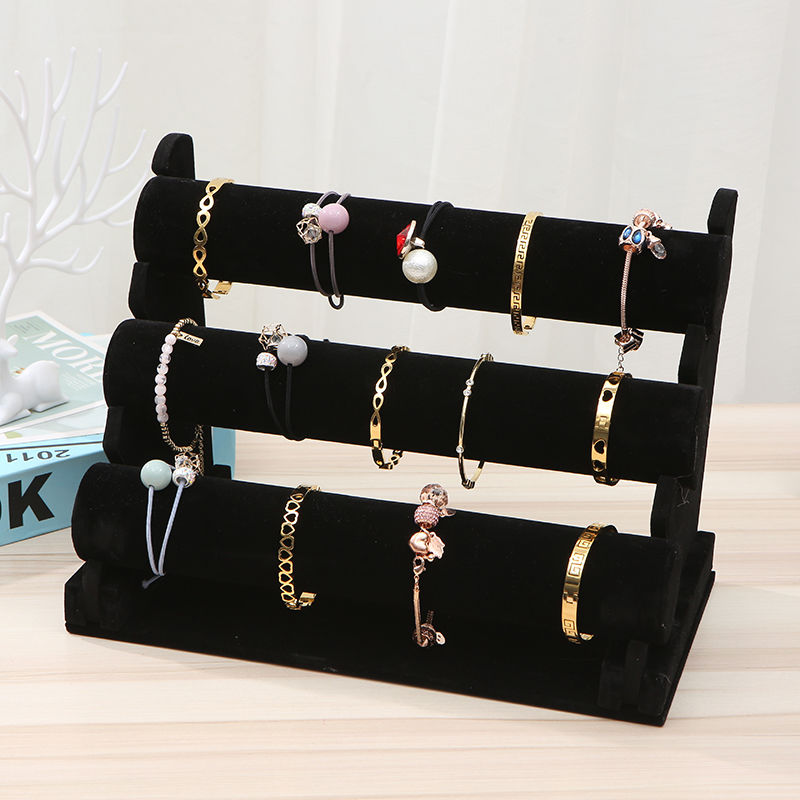 high-grade flannel bracelet display stand one-layer two-layer three-layer stall night market head rope watch bracelet jewelry rack