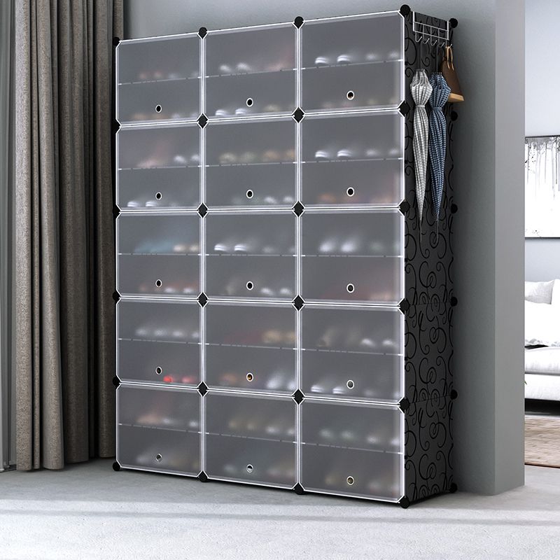 shoe rack multi-layer household shoe cabinet door simple shoe rack small dust-proof entrance rental room wall special clearance