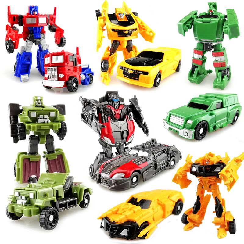 children‘s transform toys car mini transformers robot hand-made model optimus hornet boy gift