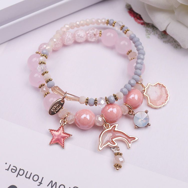 Korean Girl's Crystal Bracelet Korean Style Versatile Student Mori Style Girlfriends Bracelet Simple Bracelet Jewelry