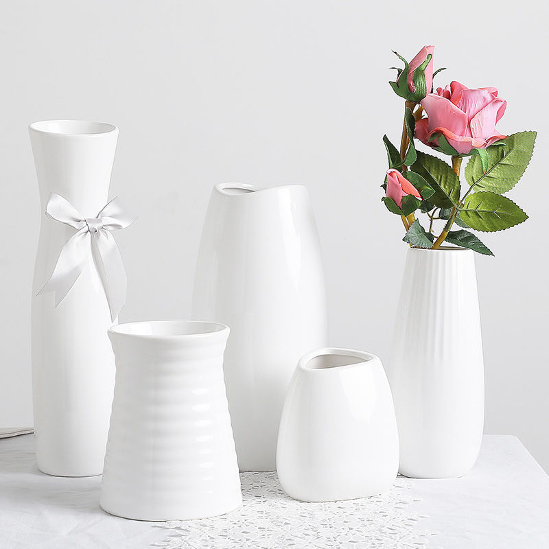 liangsheng jingdezhen porcelain minimalist household white vase nordic dried flower arrangement in living room dining table decorations decoration