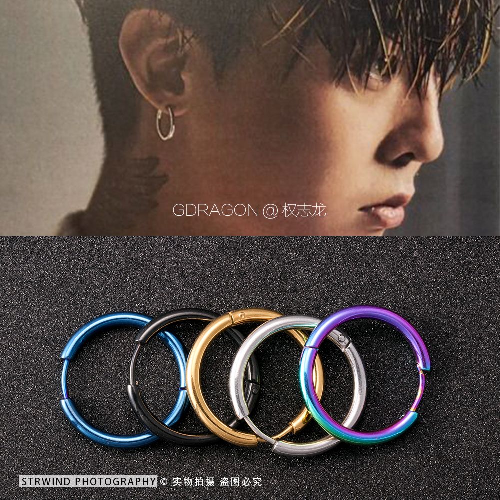 korean earrings men‘s and women‘s student minimalist personalized earrings internet celebrity with ear holes circle ear studs trendy simple bracelet earrings