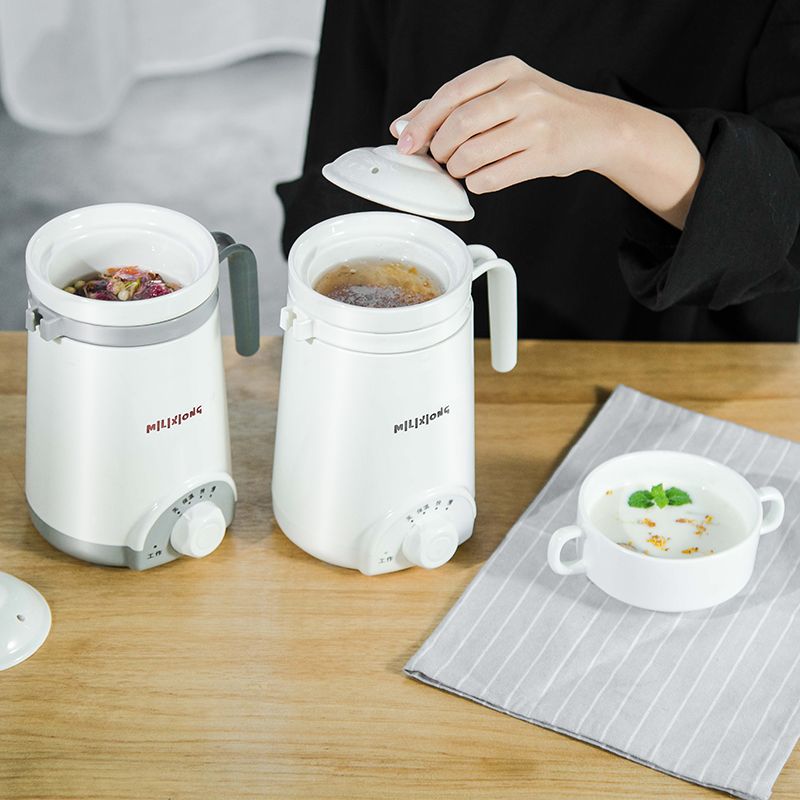 Electric Stew Cooker Cook Congee Cup Health Pot Water Boiling Cup Milk Heating Cup Office Health Bottle Ceramic Electric Heating Cup
