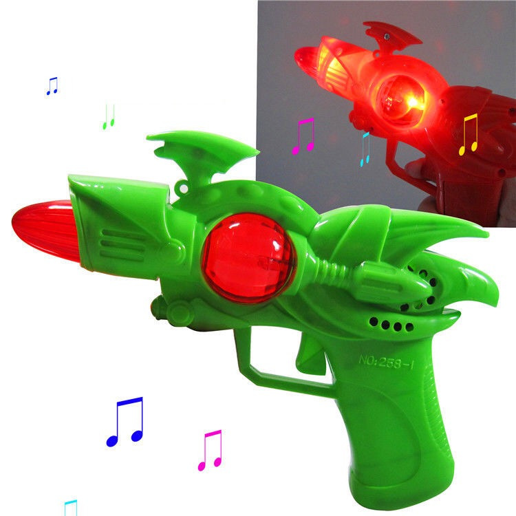 free shipping children‘s electric music gun flash small music gun baby luminous pistol toy stall supply hot sale