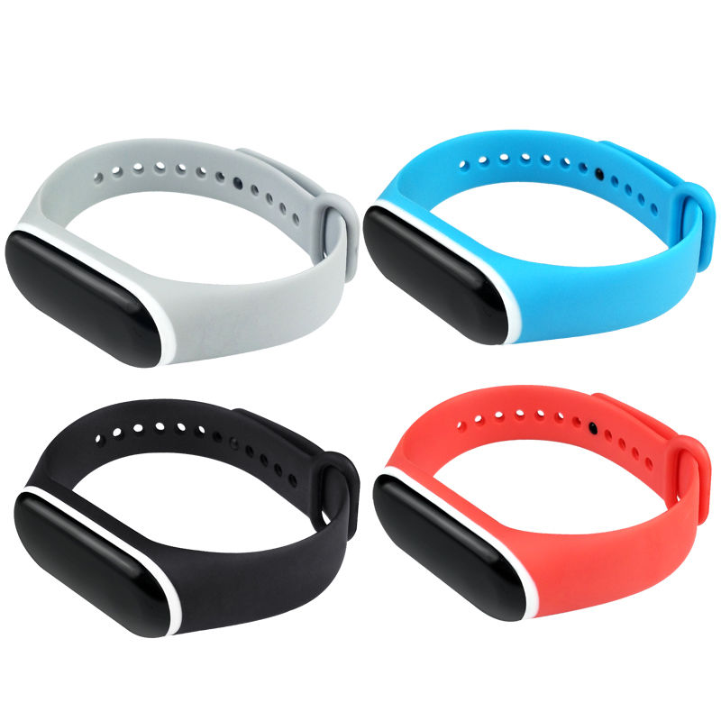 Mi Bracelet 5 Wrist Strap Mi 4 Bracelet 3nfc Smart Sports Two-Color Silicone Replacement Strap Personality