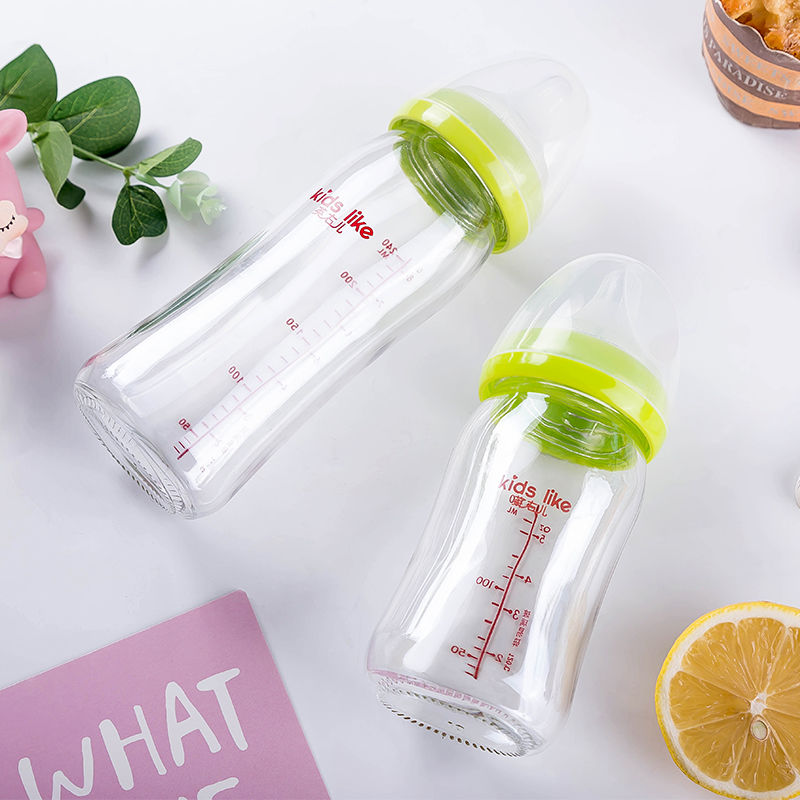 shibei with baby bottle newborn glass bottle special baby wide-mouthed feeding bottle accessories baby nipple thickening