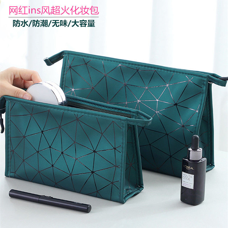 cosmetic bag new super popular pu internet celebrity multi-functional portable high-looking travel portable large capacity makeup storage bag