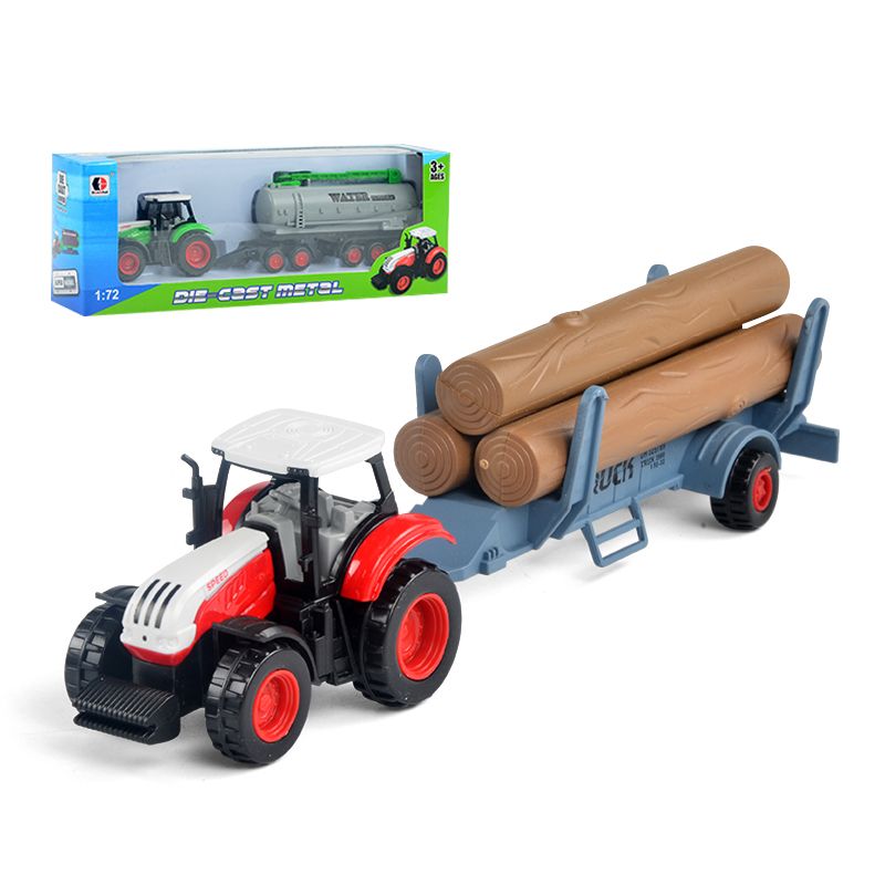 Children's Toy Car Farm Car Simulation Car Alloy Tractor Model Harvester Transport Vehicle Toy Set Boy