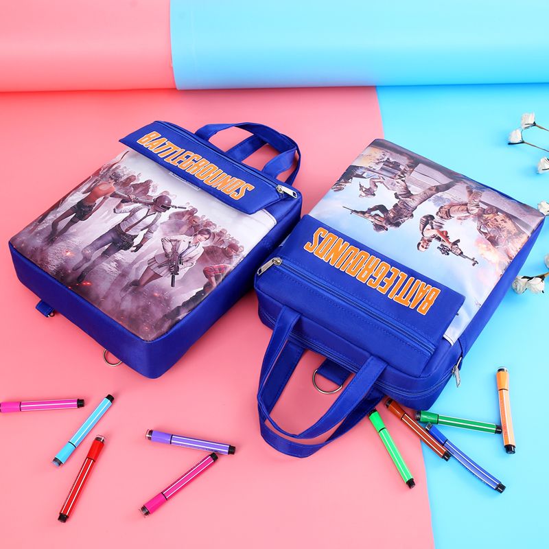 primary school boys and girls children‘s tutorial bag korean cartoon tuition bag messenger bag hand bag portable waterproof art bag