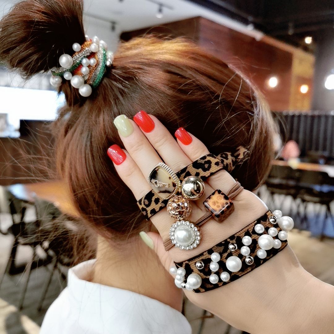 South Korea Dongdaemun Headband Female Online Influencer Ins Bun Hair Band Hair Ring Elastic String Hair Band Minimalistic Headdress