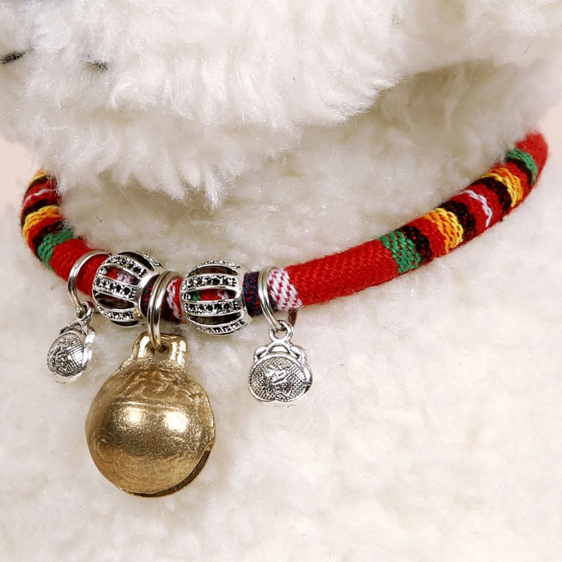 dog bell collar pet supplies teddy dog bell special medium and small dog neck copper bell cat collar