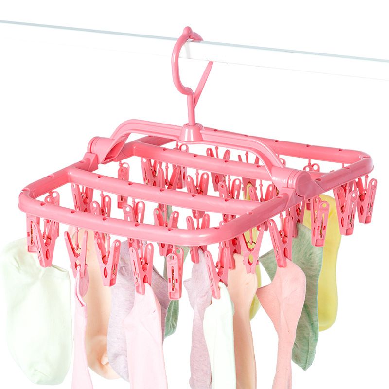 Multifunctional Folding Clothes Hanger Windproof Hanger Children Baby Clothes Rack Multi-Clip Adult Home Use Underwear Clothes Hanger