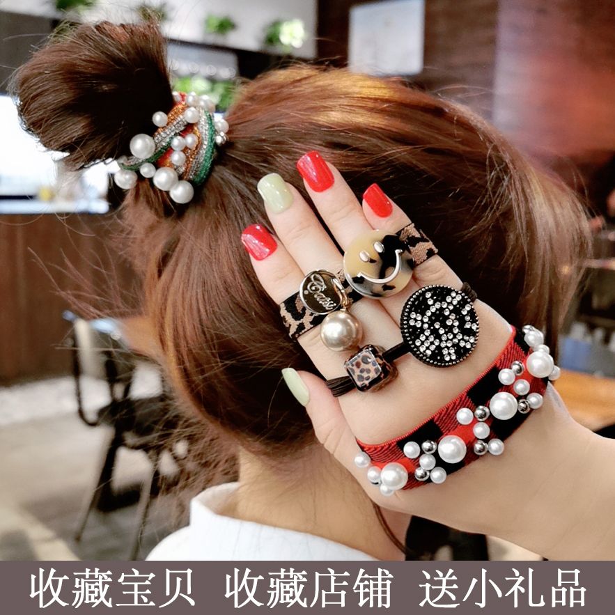South Korea Dongdaemun Headband Female Online Influencer Ins Bun Hair Band Hair Ring Elastic String Hair Band Minimalistic Headdress