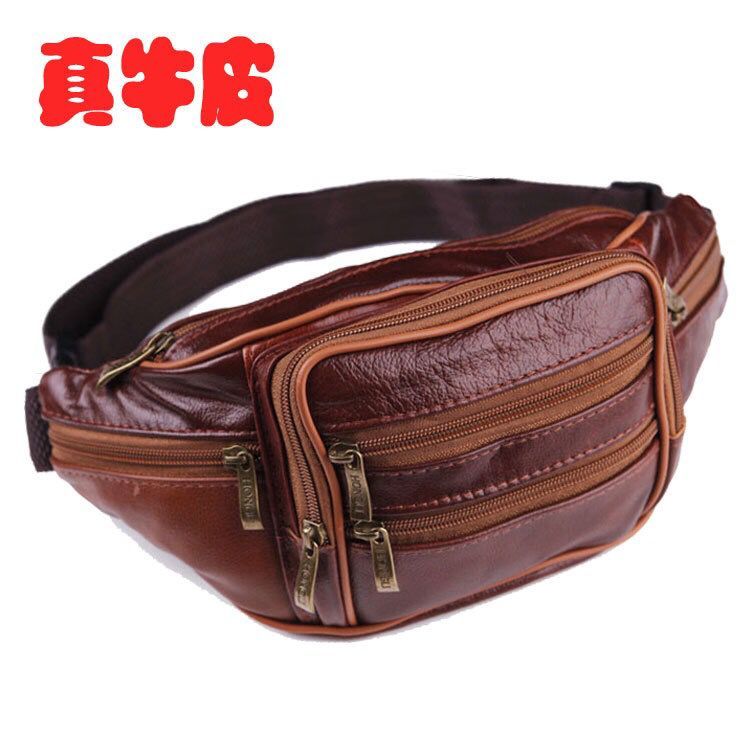 leather poet men's crossbody multi-functional waterproof phone bag men's cheout belt bag rge capacity real leather bag