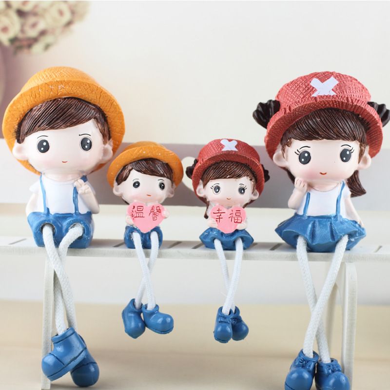 Home Decorations Living Room Small Ornaments Crafts Cute Resin Hanging Feet Doll Creative Room Bedroom Furnishings
